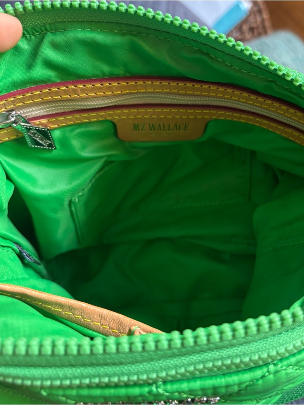 MZ WALLACE Quilted Metro Scout Crossbody bag in Grass Emerald NEW - Picture 4 of 5